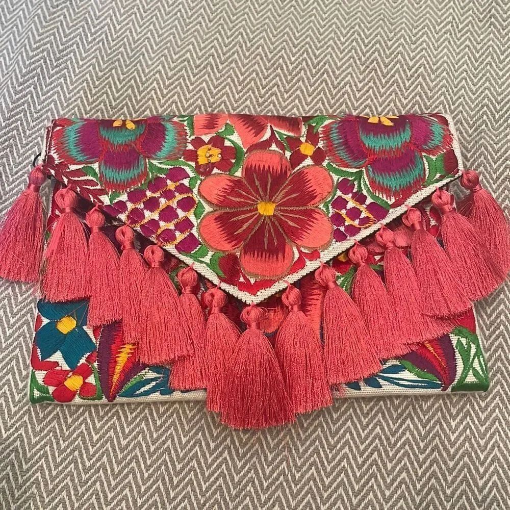 Embroidered HandMade Clutch Perfect for the Beach